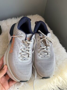 Neutral Gray Mizuno Wave Everyday Running Shoes - Gray with Orange Accent
